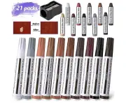 Furniture Repair Kit, Set Of 21 Wood Filler Wood Touch Up Pens Furniture Repair Markers And Wax Sticks With Sharpener Kit