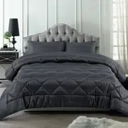 3 Piece Waffle Slate Comforter Set by Accessorize