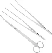 MERRYHAPY 1 Set Aquarium Tool for Aquatic Plants Trimming Kit with Curved Scissors Straight Tweezers Curved Tweezers for Fish Tank Care and Maintenance