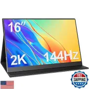 Lasitu 2K Portable Monitor 16 Inch 144Hz 2560x1440 Travel Monitor 100% sRGB L