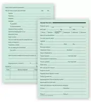 Dental Registration Forms, Two - Sided, Green Ledger / Nebs Deluxe No. 15
