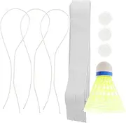 Badminton Rebound Trainer for Practice Elastic Training Equipment for Skill Improvement Includes Glow Ball Hooks Balance Ropes Elastic Bands