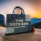 Auth NWT $595 Marc Jacobs The Deconstructed Denim MD Tote In Indigo Multi~NEW