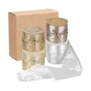 4pcs Chiffon Ribbon, 1"x5 Yard Silk Ribbon, Champagne Glitter Fabric Ribbon