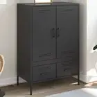 Highboard Tall Storage Cabinet Sideboard Buffet Hallway Cold-rolled Steel vidaXL