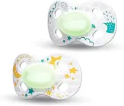 Medela Baby Soother, Night & Night, Glow in The Dark, Unisex, Duo, 0-6 Months