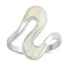 Sterling Silver Ring 925 Creative Design Lab Fire Opal Ring Size 5 6 7 8 9 10