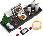 Bathtub Caddy Tray Expandable Bamboo Tub Tray for Luxury Bath with Book Holder a