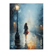 Girl Street Light Modern Canvas Print
