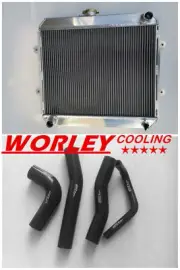 3core aluminum radiator + BLACK hose for HILUX RN105 RN106 RN130 22R 2.4L petrol