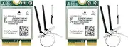 Binxind 2X MT7925 WiFi 7 Card+Antennas with Baffles 5400Mbps M.2 Triple Band 2.4G/5G/6G BT5.3 WiFi Card Adapter for Win10/11