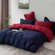Reversible Ultra Soft Doona/Quilt Cover Set-Queen/King/Super King Size-Blue and Red