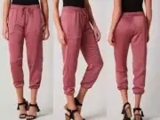 Women's Affliction Furious Label Jogger Pant Biker Tattoo MMA Pink Small