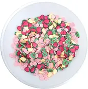 QR 100g Mixed Fruits Hot Clay Sprinkles Fake Litchi Mango Avocado Polymer Slices for Nail Art Decoration DIY Slime Filling Craft T1116 (Color : Mixed2)