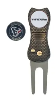 Houston Texans NFL Golf Ball Marker with Premium Switchblade Divot Tool