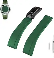 Topuly20mm Rubber Watch Band replacement for Rolex Daytona Submariner Yacht-Master GMT-Master Sea Dweller Air-King Datejust Day-Date Explorer Deployment Buckle Silicone Strap Wirstband accessories