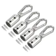 0.32" Cord End Cap Terminator Cord Finding for Tassel Jewelry Making 4Pcs Silver