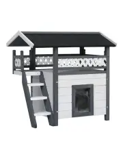 [i.Pet] Cat House Outdoor Shelter 77cm x 50cm x 73cm Rabbit Hutch Wooden Condo Small Dog Enclosure