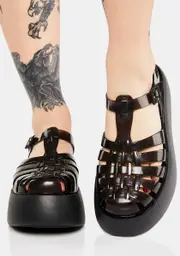 [Melissa] Black Possession Plato Platform Sandals