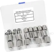 LALADEFIEE 20pcs Screw Thread Fittings Screw Thread Kit Hotfix Tool Steel Repair Thread Insert Threaded Insert Screws Sleeve Threading Tool Rethread Repair Restorer Tool 304 Stainless Steel