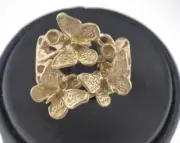 Ring Butterflies Adjustable Ring Bezel - Raw brass (18mm 8US inner size - 2733