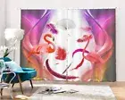 Feather Purple Red Elf 3D Curtain Blockout Photo Printing Curtains Drape Fabric