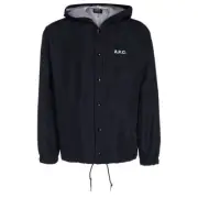 A.P.C. Greg navy blue hooded light nylon blouson jacket Size XL authentic APC