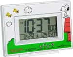 【日本代購】RHYTHM SNOOPY (史努比) 鬧鐘電波時鐘人物數字溫度濕度星期日曆顯示白色史努比R187 8RZ187-M03
