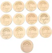 Abaodam Baby Milestone Photo Props Set Wooden Monthly Milestone Cards Newborn Birth Announcement Decorations