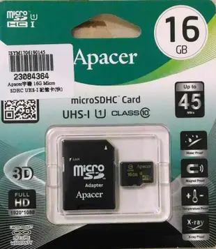 Apacer宇瞻 MicroSD TF SDHC UHS-I C10 16G 16GB 手機 記憶卡 終身保固