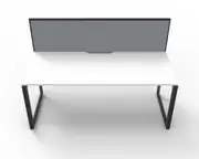 RAPIDLINE DELUXE LOOP LEG WORKSTATION With Screen 1 Person Single Sided W1200 x D750 x H730mm White Top Black Frame