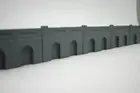 5 X Resin Detailed Model Railway Retaining Wall With Aches For N Gauge