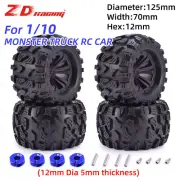 4x ZD Racing 12mm HEX Wheels Tires for 1/10 Monster Truck Traxxas Scx10 RC Car