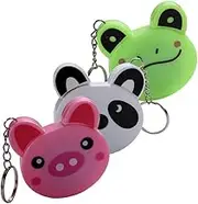 Gatuida 1set Cartoon Animal Keychain Tape Measure Automatic Retractable Body Measuring Tape Panda Frog Pig Flexible Portable for Seamstress and Tailoring Use 3pcs