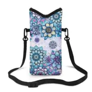 Crossbody Phone Bag Waterproof Mini Cellphone Purse Bohemian Floral Blue Purple