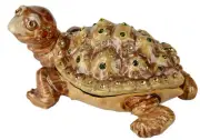 Pewter Big Turtle Figure with Matching Necklace Inside Pendant Charm Tortoise