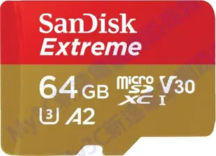 SanDisk 記憶卡 64G Extreme Micro SD 64GB U3非 威剛 創見 16G 32G 128G