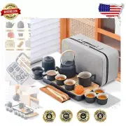 Premium Gongfu Tea Set with 14 Pieces - Portable Teapot & Color-Changing Tea Pet