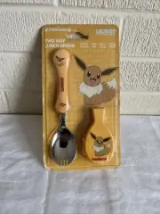 Lilfant Eevee Pokemon Yellow Two Way Lunch Spoon Case Set -made in KOREA