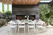 Kace Dining Table 300cm White with 8 Inigo Outdoor Dining Chair White