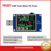 YK001 USB Tester Meter PD Tester Voltage Ammeter Quick Charge Data Cable Charge