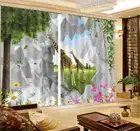 Giraffe That Eats Leaves3D Curtain Blockout Photo Printing Curtains Drape Fabric