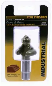 Craftsman Router Bit 25454 Carbide Cove & Bead 1/2" Shank New - Made in USA