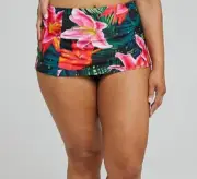 Plus Size Taking Shape Colourful Floral Bikini Bottom Skirt Size 18