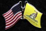 GADSDEN USA FLAG LAPEL HAT PIN UP US DON'T TREAD ON ME PATRIOTIC TIE TAC CORONA