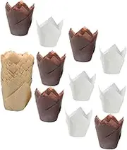 TIDTALEO 200pcs Tulip Cupcake Liners Decorative Baking Paper Cups for Muffins and Desserts Oil Resistant Cupcake Holders for Home Bakery and Parties