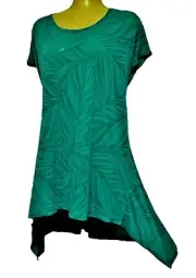TS TAKING SHAPE plus size S / 16 Trevi Top stretch semi-sheer burnout fabric NWT