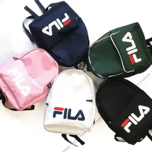 FILA LOGO BAG 黑色 深藍 白色 粉紅 墨綠 LGOG 書包 後背包 拉鍊 可放A4 韓系 男女