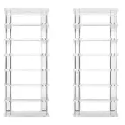 2PCS Seven-grid Cosmetics Display Rack Multi-purpose Makeups Storage Box