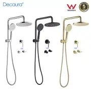 WELS 9" Rain Shower Head Set 2 in 1 Gooseneck Shower Set with Shower Mixer Taps